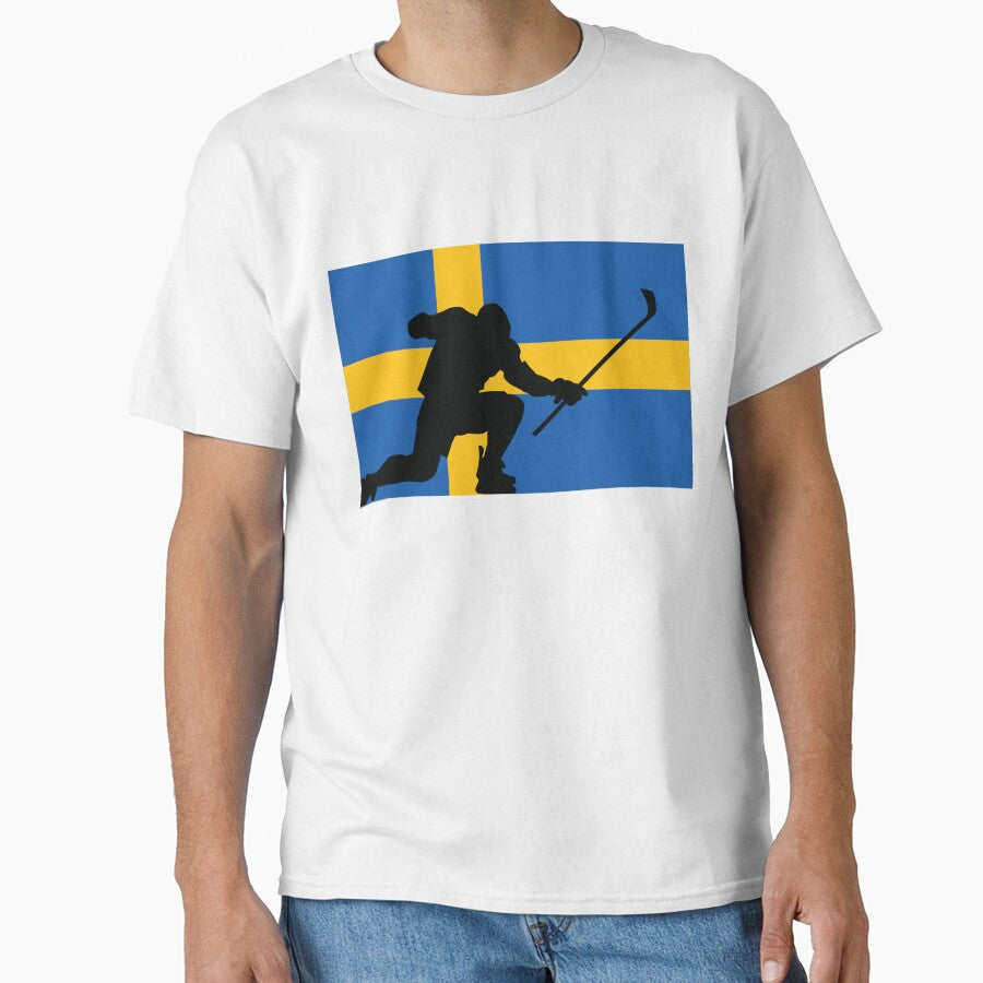 Sweden Ice Hockey Silhouette Goal Celebration by CanvasTee