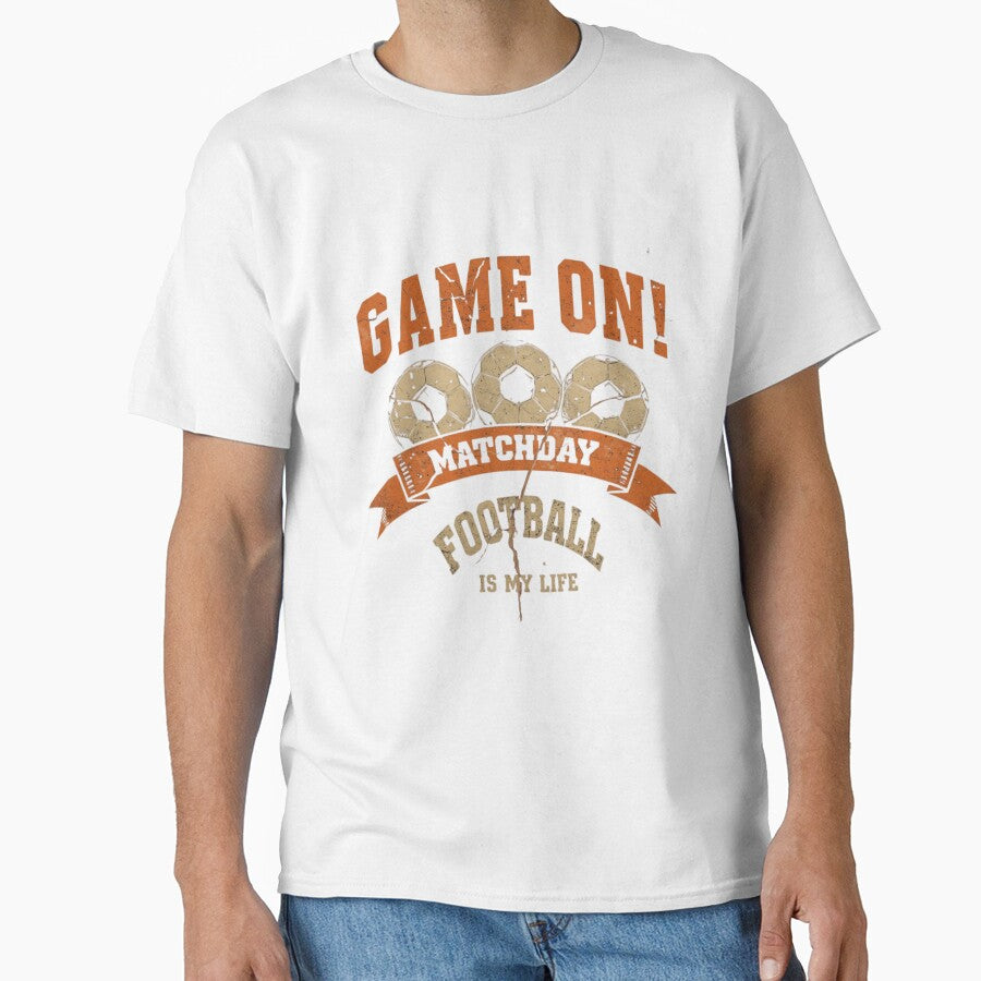 Game On Matchday Football Is My Life Vintage Orange by PACS0011