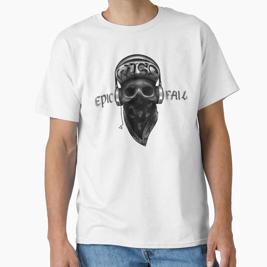 epic fail -  black and white gangster skull illustration graphic artwork by hayrpictures