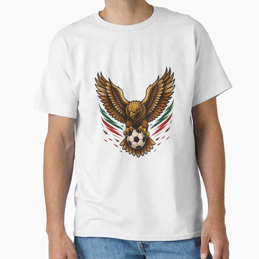 Mexico Eagle Soccer T-Shirt | Golden Eagle Football Design by wizooo411