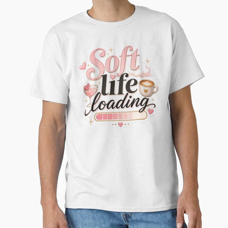 Soft Life Loading Cute Pink Self Care Aesthetic by NaphDesigns