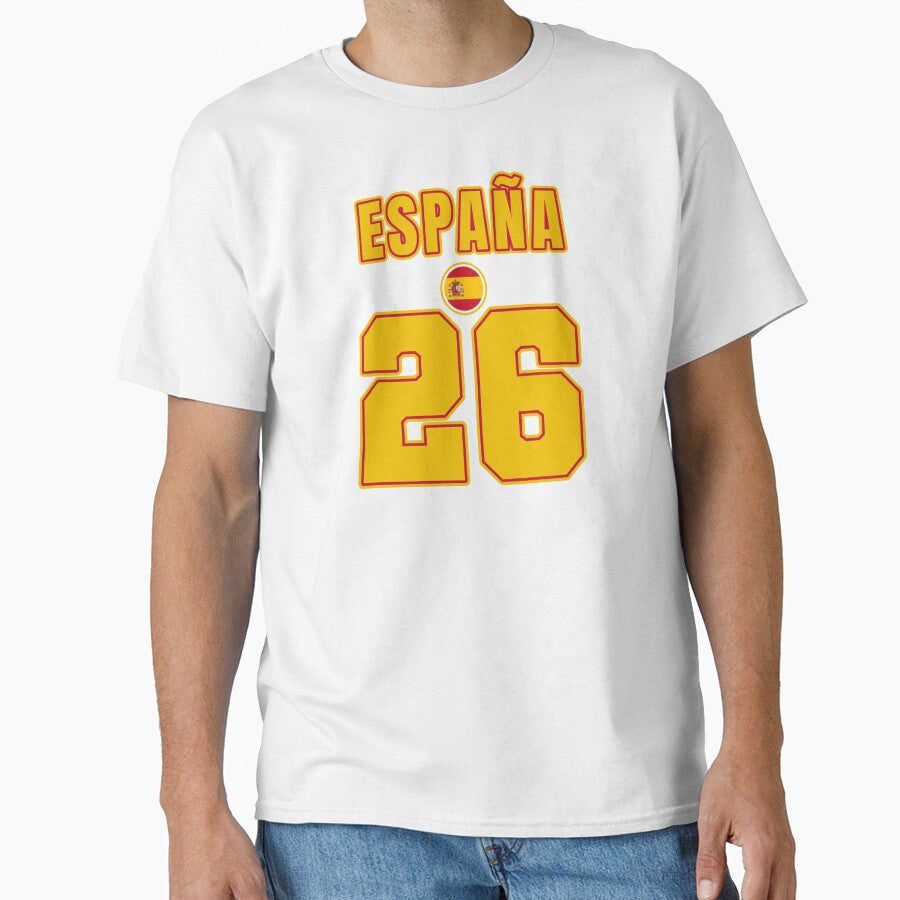 Spain 26 Football Shirt Style Design – Spain National Team Apparel by The Hairy Melon