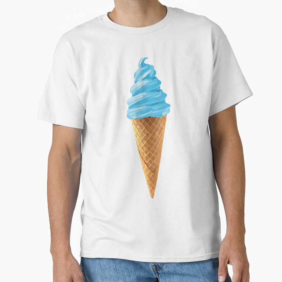 Pastel Blue Soft Serve Ice Cream Cone by Deborah Camp