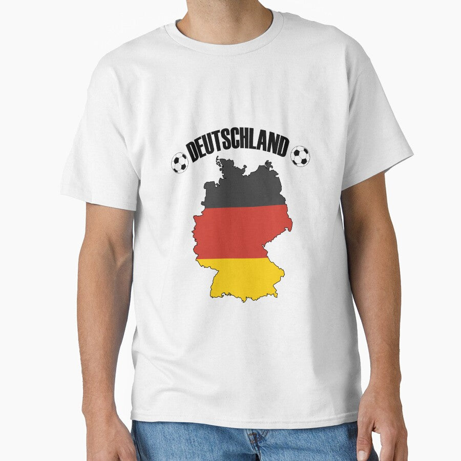 Deutschland Football Map - German Flag Soccer Ball by TravelScientist