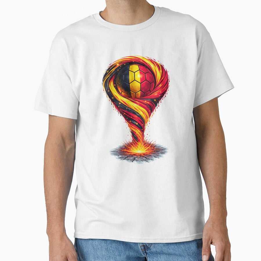 Belgium Football Tornado - Tricolore Belgian Flag Vortex Art by FunToTheFullest