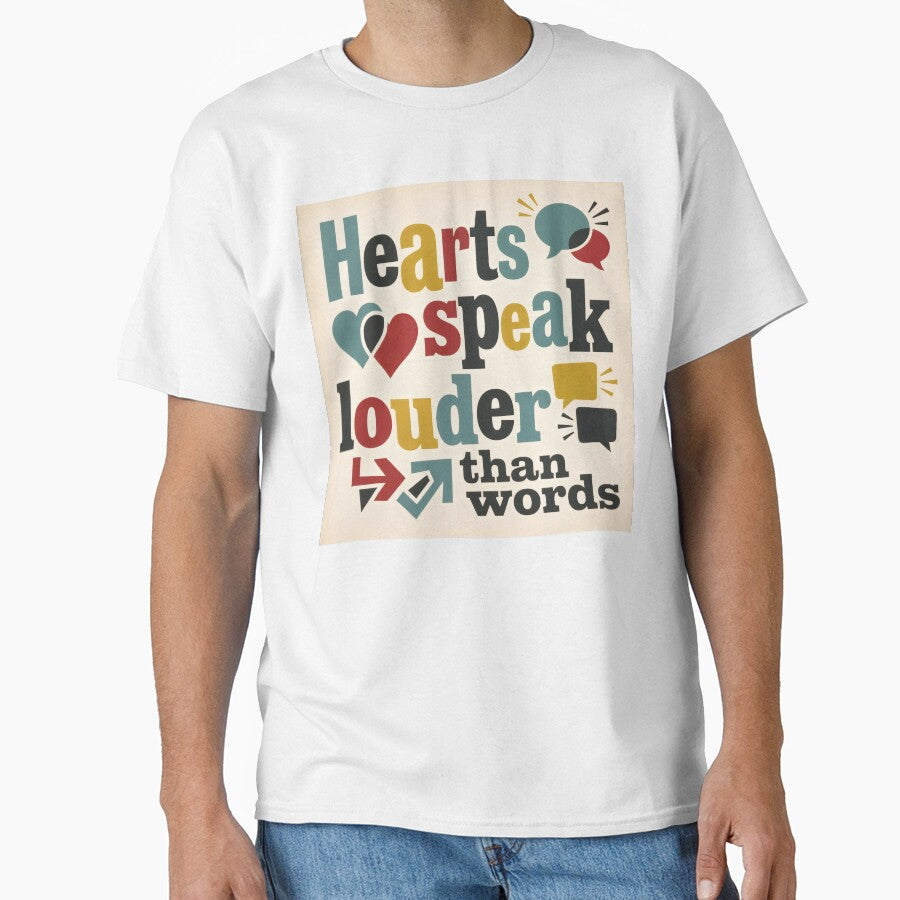 Hearts Speak Louder Than Words – Bold Typography Art by ForeverPrintsOK