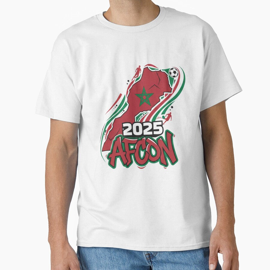 AFCON 2025 Morocco Map Football Graphic – African Soccer Art by AGRO ART