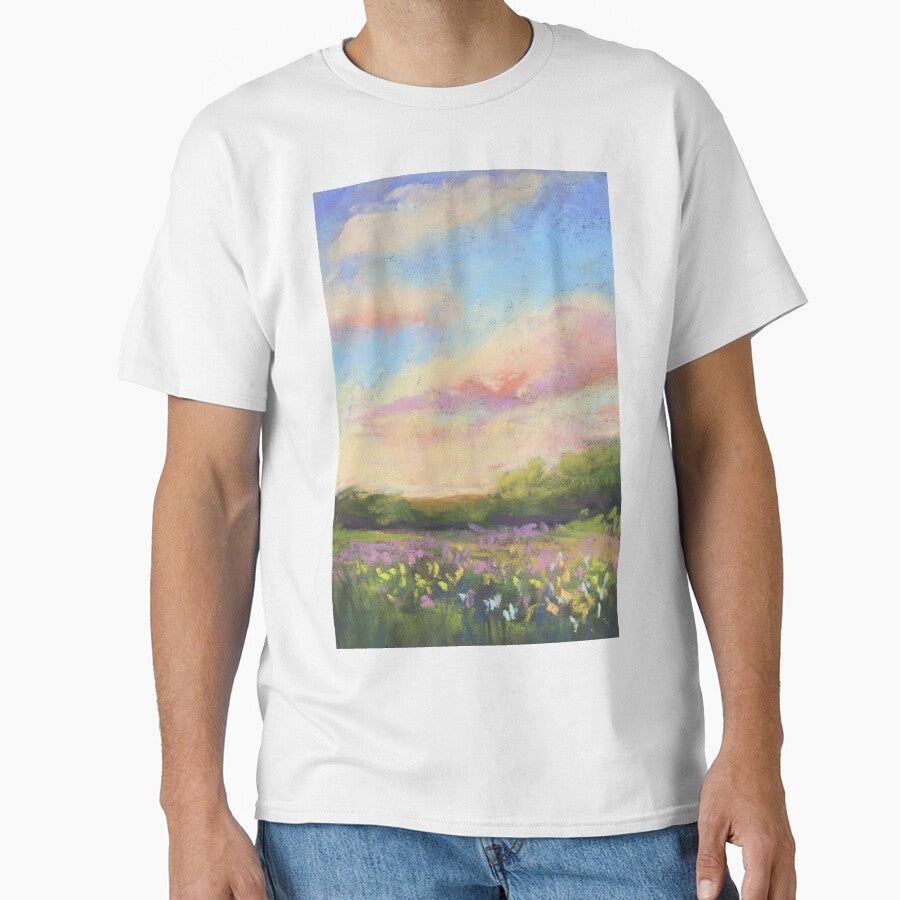 Flower Field Cotton Sky Soft Pastel by TiffanyMackay