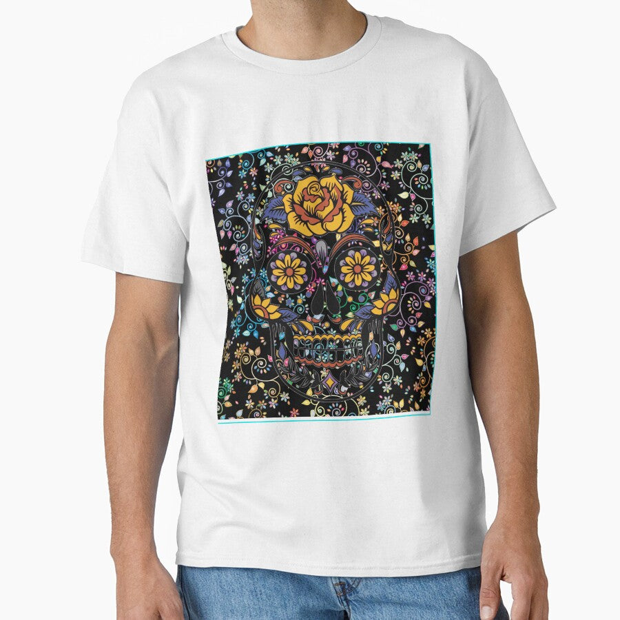 Floral Skull on Flower Print by KATKattalestv
