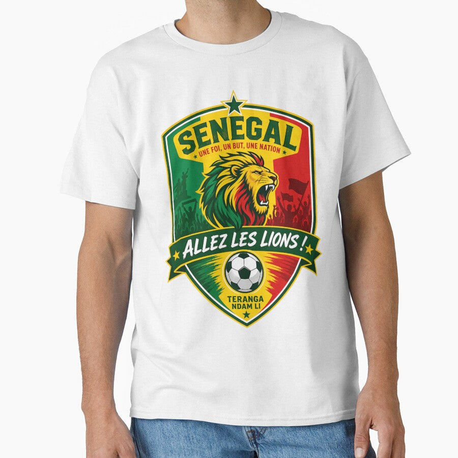 Senegal Football Fans Emblem — Green, Yellow & Red Vector Badge Design by Jandedan