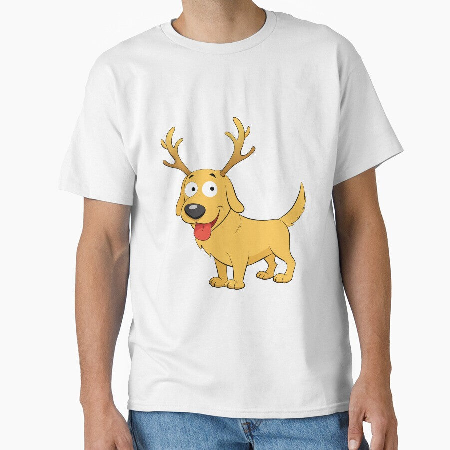 Golden Retriever with Comically Oversized Antlers by omerfdln34