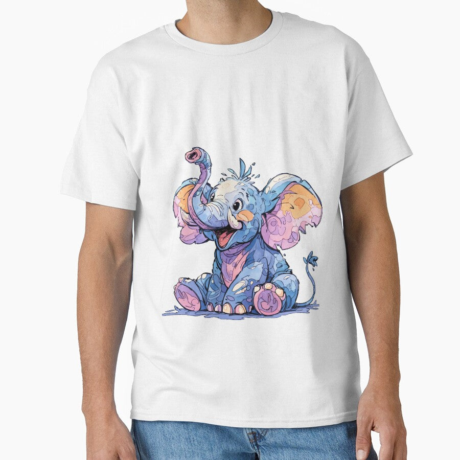 Adorable cartoon baby elephant with oversized ears by DadGenX