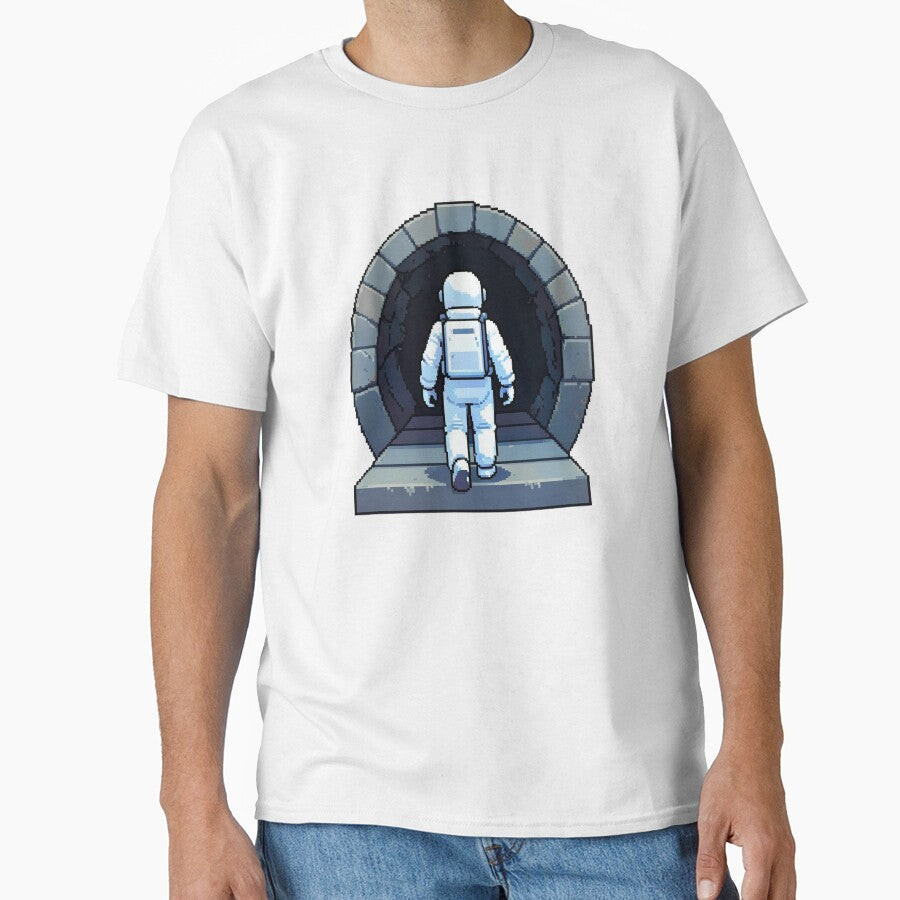 Pixel Art Astronaut Walking to Tunnel by Bloomkept