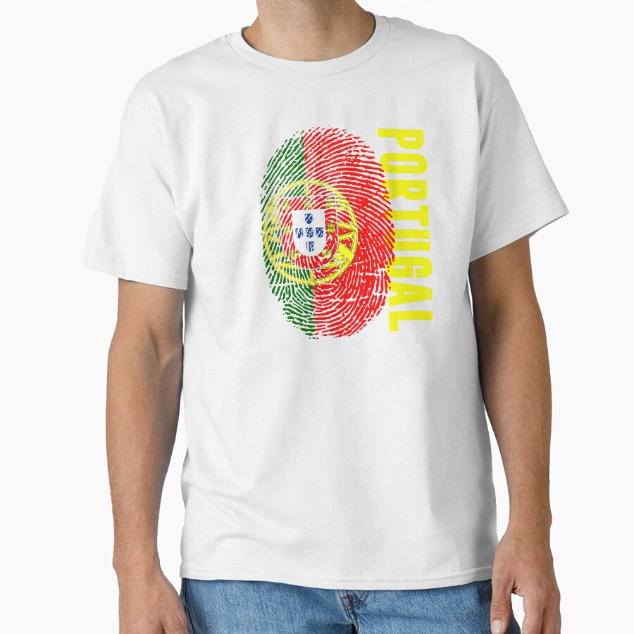 Portugal Flag Fingerprint DNA Portuguese by PartyShirts1
