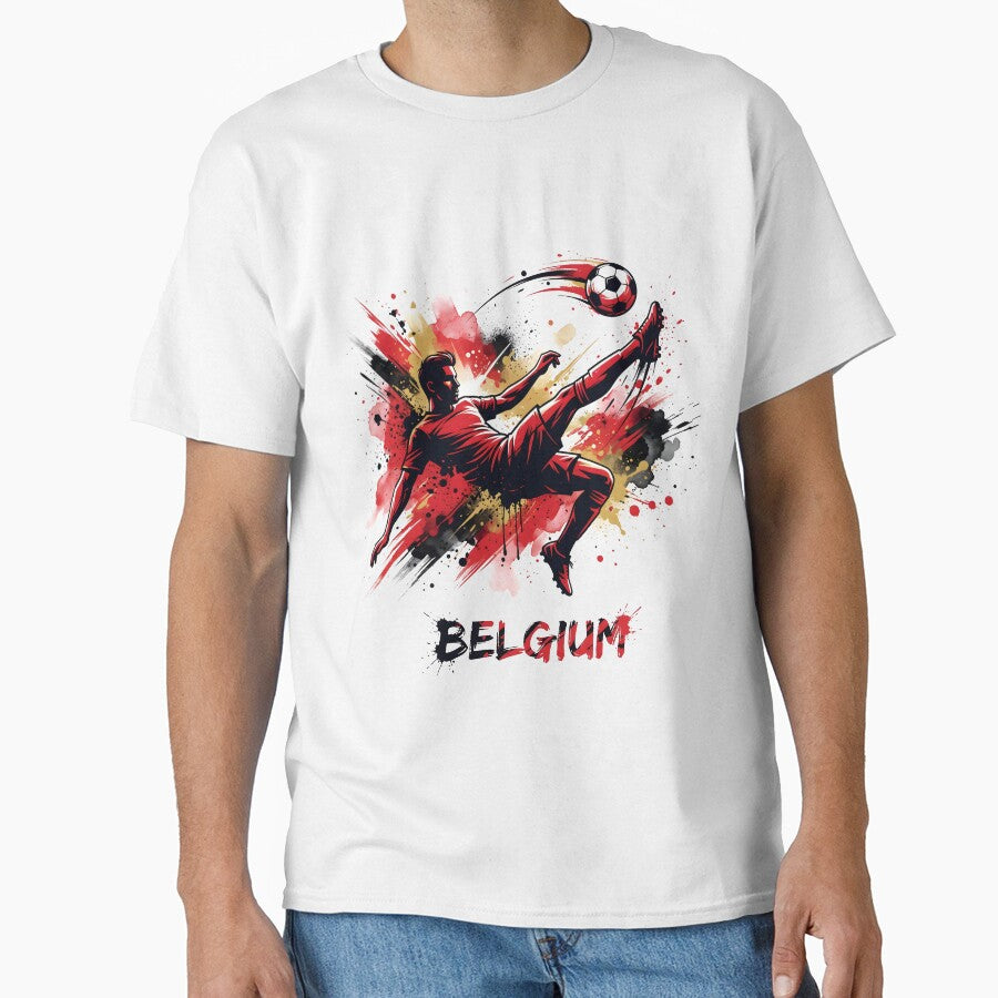 Belgian Football Colors Classic Shirt | Bold Red Soccer Pride Tee | Belgium Fan Gift Idea by 3ac-Arts