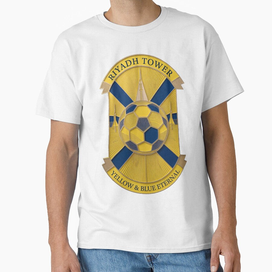 Eternal Riyadh Tower T-Shirt & Yellow Blue Soccer Mug – Premium City Pride Gift by YMLux