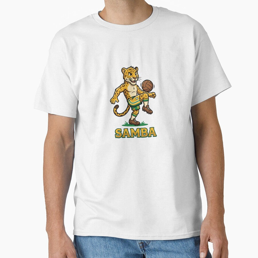 Vintage Brazilian Football Fan Golden Jaguar Shirt by Mr-wow