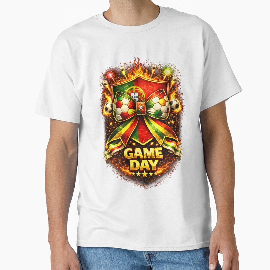 Portugal Soccer Bow Game Day Fire Crest Celebration by MuniraWearify