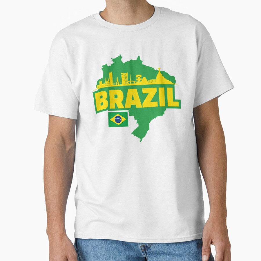 Brazil Map, Flag, and Skyline by UNK-Fatigues