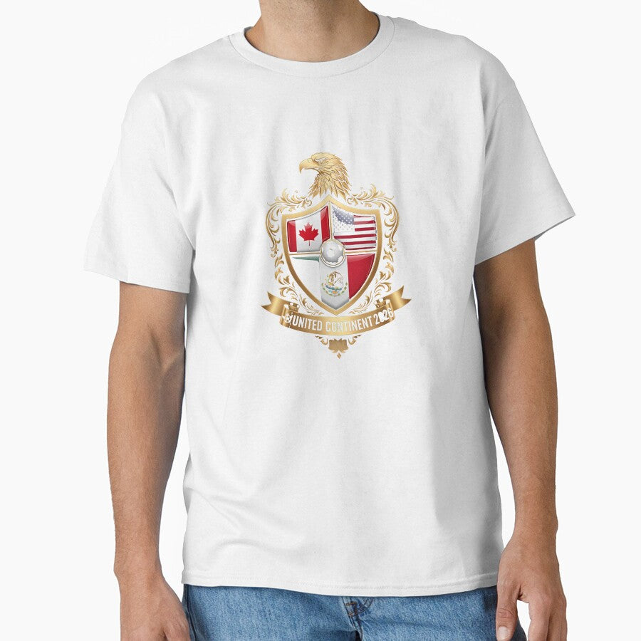 Golden Continental Eagle Soccer World Cup Crest 2026 T-Shirt_83050983 by kevincuellar