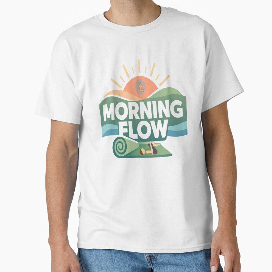 Morning Flow – Minimal Yoga Calm T-Shirt by RMTrendy