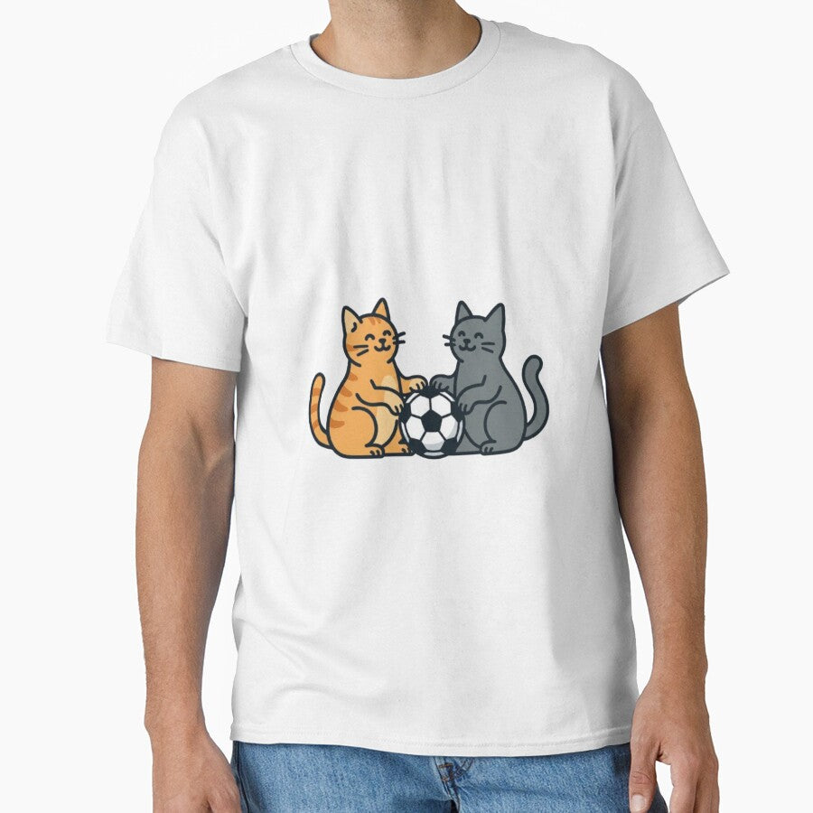 Cute Soccer Cats Cartoon - Funny Cat Football Lovers Design by PrintforDesign