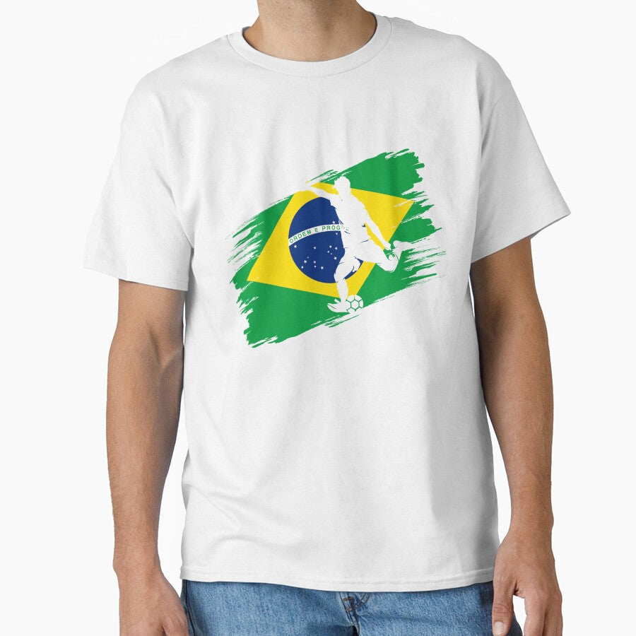 Brazil Flag Football Soccer Fan Jersey by xtocky