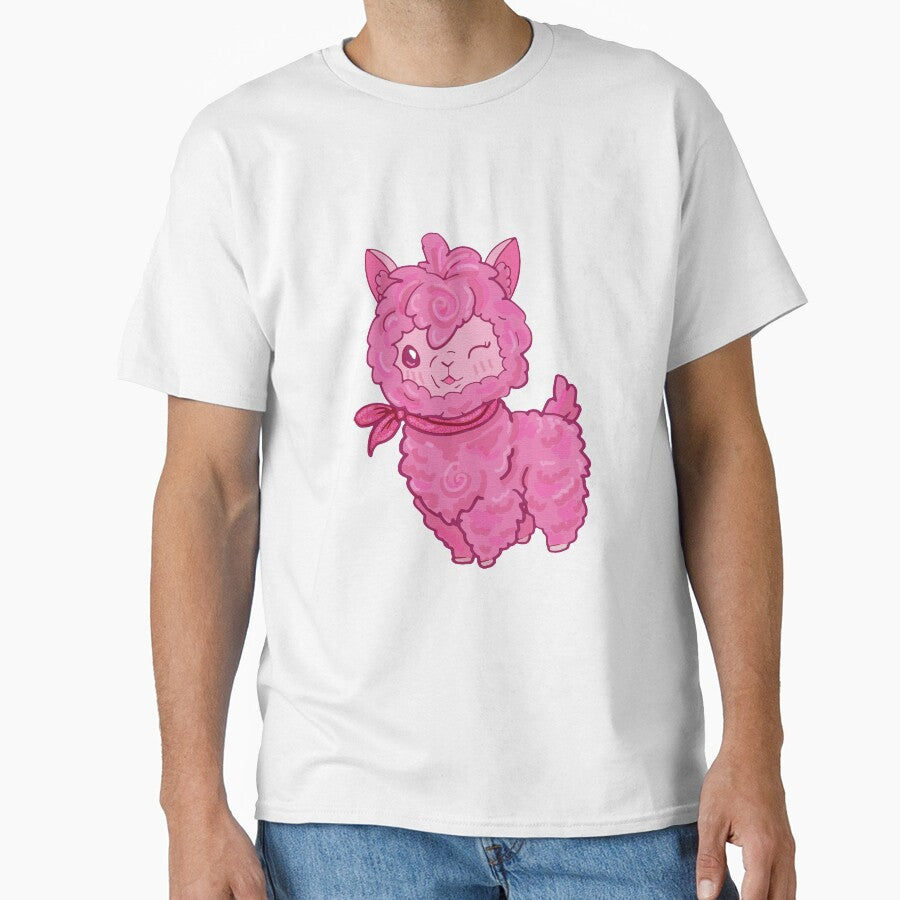 Strawberry Cotton Candy Alpaca by SquidInkPrintCo