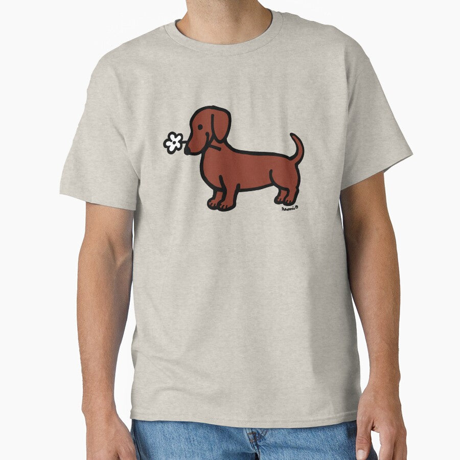 Red Smooth Dachshund Tiny Flower by HappyLabradors