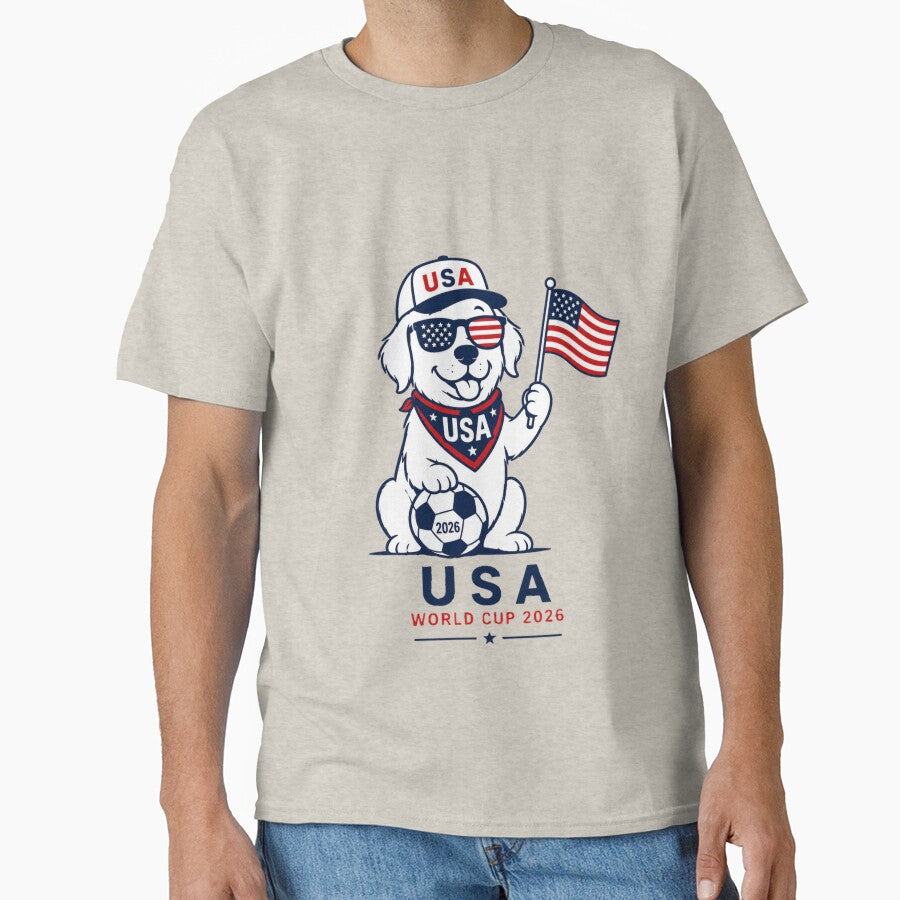 USA World Cup 2026 Dog Patriotic Soccer Fan by Soft Glow