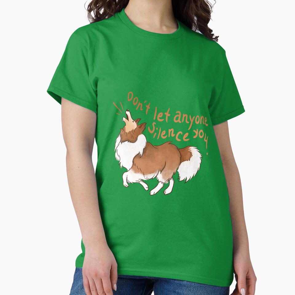 Barking Sheltie ( shetland sheepdog ) Don't let anyone silence you by Olga Osinovsky