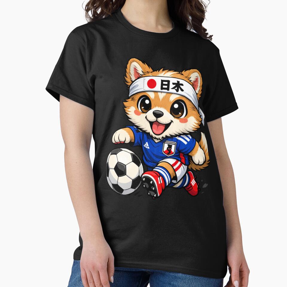 Cute Shiba Inu Soccer Player Japan Fan Dog by Tsugraf Designs