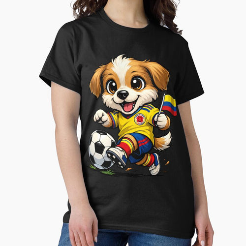 Adorable Colombian Soccer Dog Puppy Footballer by Tsugraf Designs