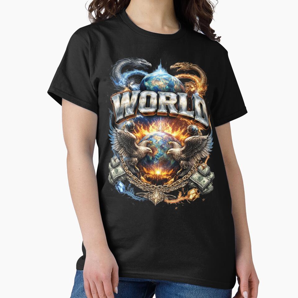 Fire and Ice Dragon World Streetwear Aesthetic Graphic Art by VelvetVibe prints