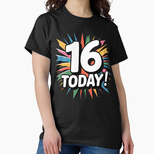 16 Today simple unisex graphic for 16th birthday by Pixel Palace