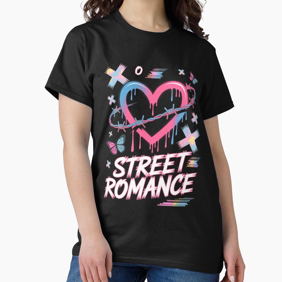 Street Romance Dripping Heart Barbed Wire Butterfly Glitch Valentine's Day by DarylWelsh2024