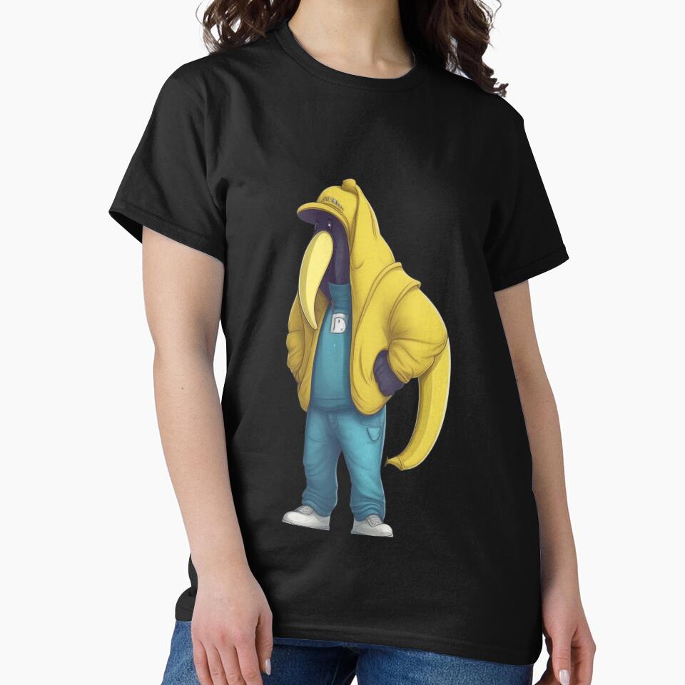 Banana rapper anthropomorphic with hoodie and baseball cap by danny-Dsign
