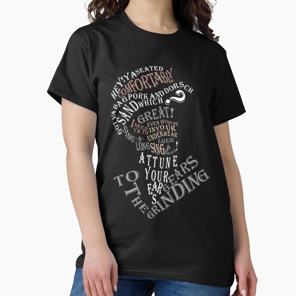 Steam Powered Giraffe Slim Fit, Womens Graphic, Black, Trending, Good Idea by HALLHOCLA