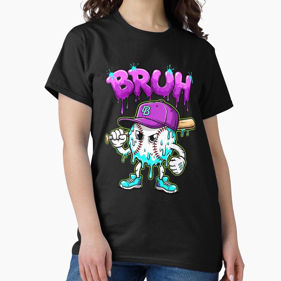 Baseball Ice Cream Drip Youth Bruh Baseball For Girls & Boys by diyoor