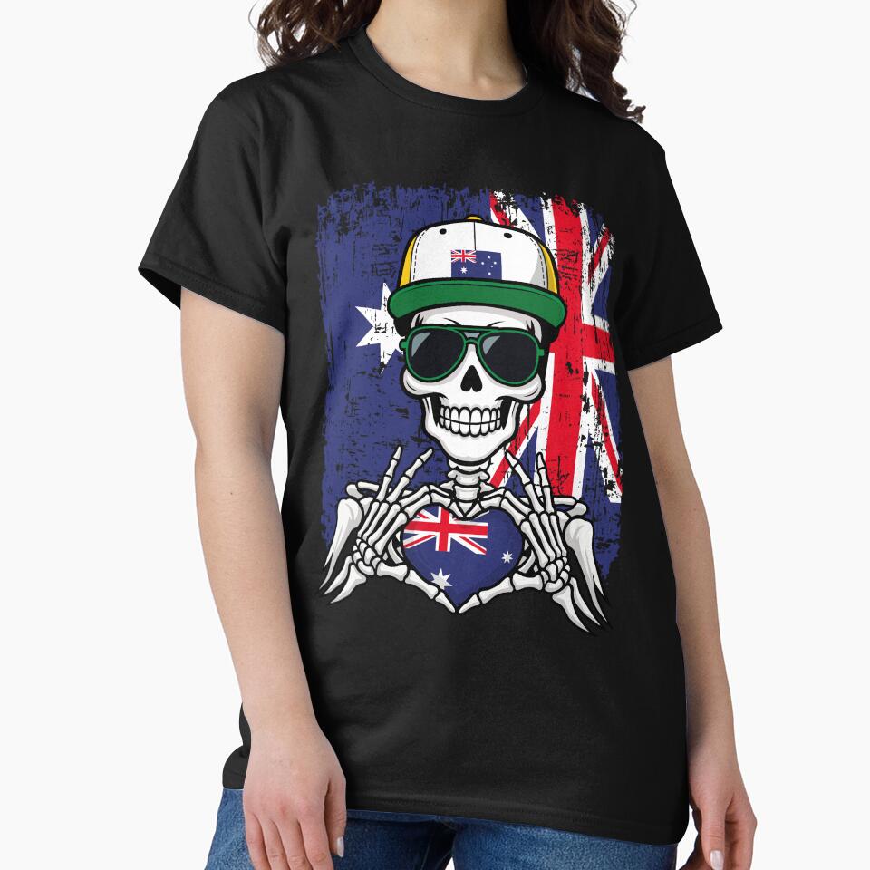 Australian Pride Skeleton Art Tee by Colorful Designs