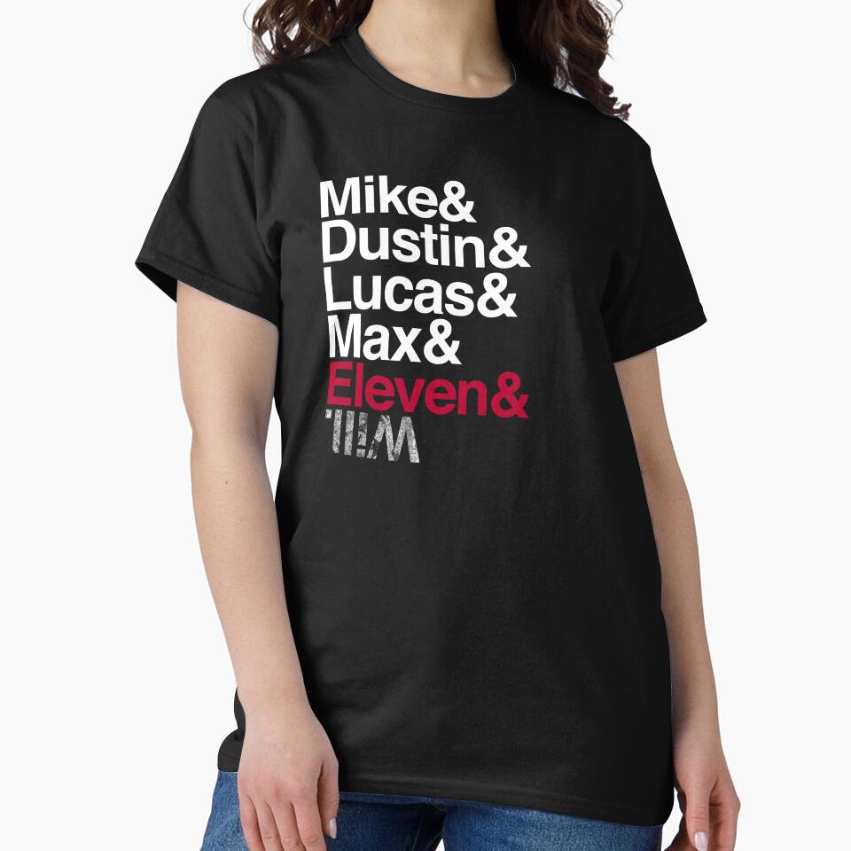 Mike, Dustin, Lucas, Max, Eleven, Will - Black, White, Red by electricdreamz