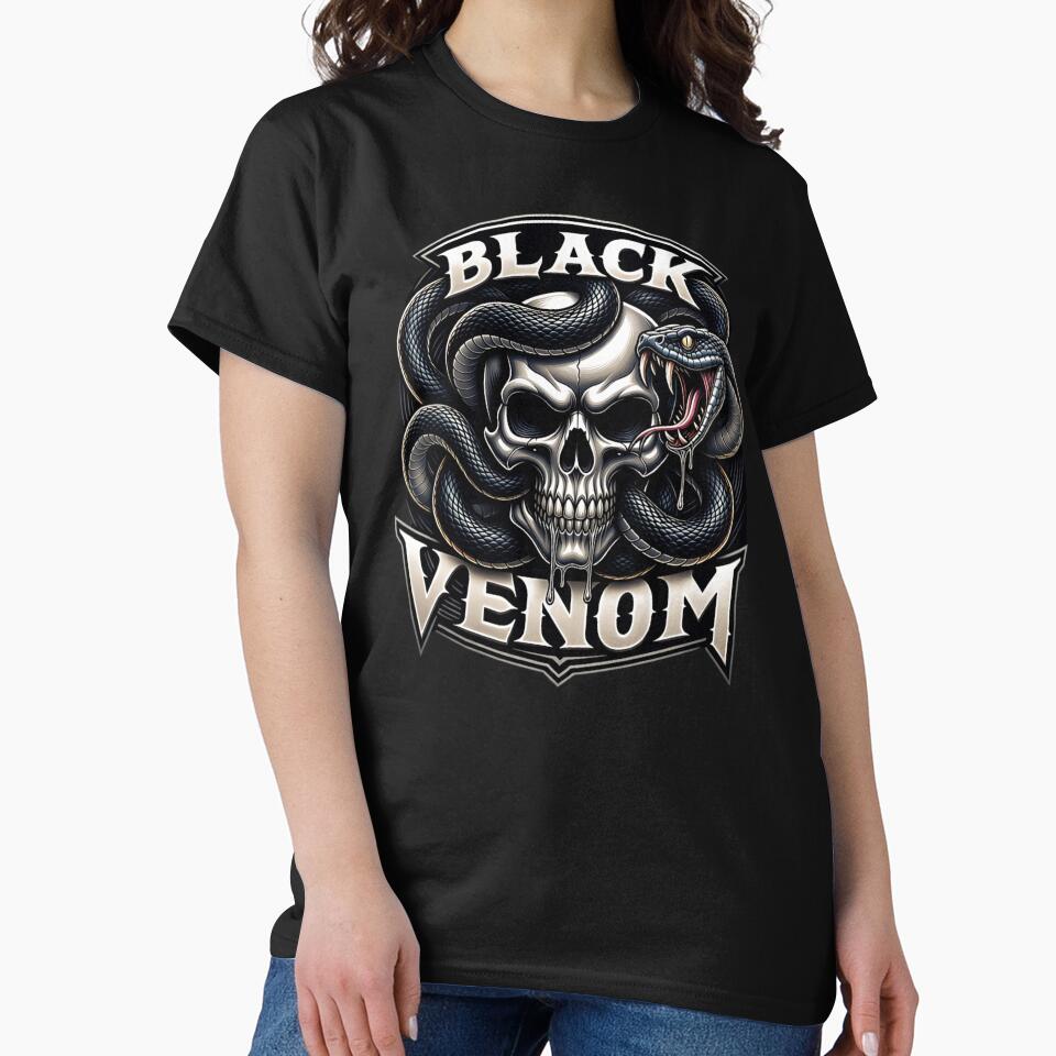 Black Venom Skull Snake Dark Gothic Metal Design by DeimosArtIntl