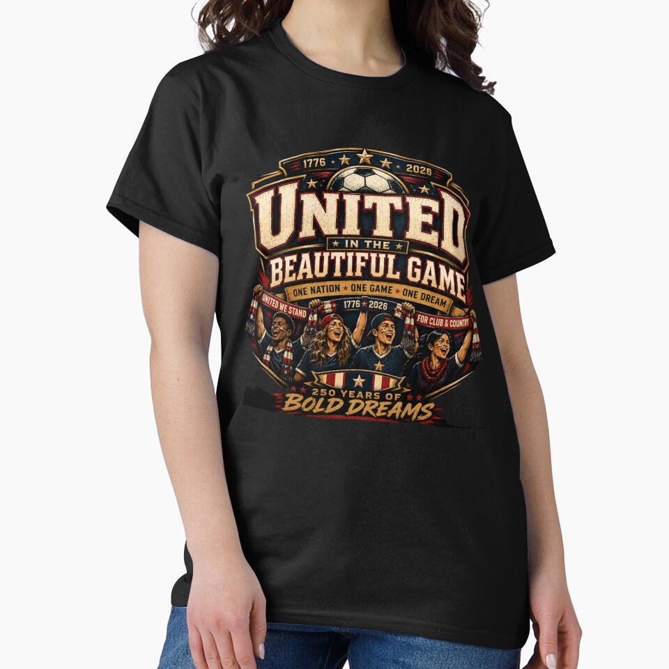 United In The Beautiful Game | Patriotic USA Soccer Vintage Crest | America 250 Football Fan Graphic by Prime legend