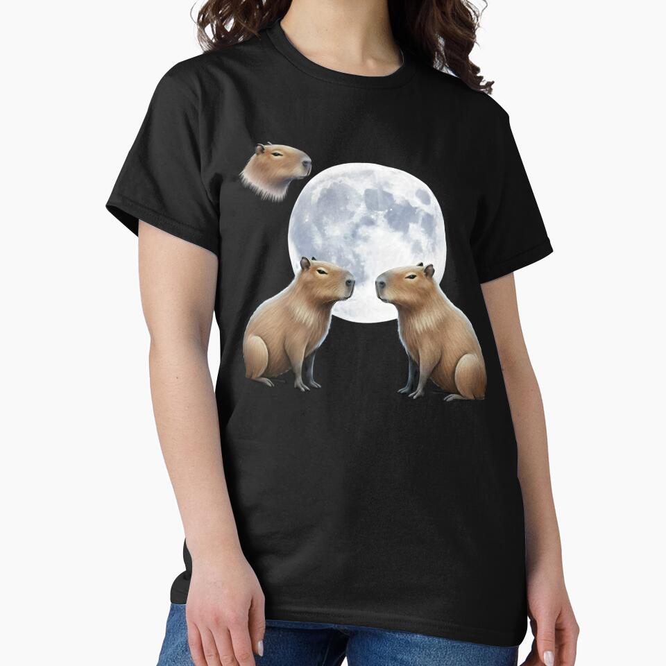 Three Capybara Vintage Graphic, Retro Capybara Moon, Capybara Lovers, Funny Capybara, Capybara Gift by DesignDenDo ⭐⭐⭐⭐⭐