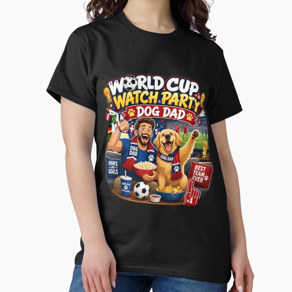World Cup Watch Party Golden Retriever Dog Dad Kawaii 2026 by Ashley critters