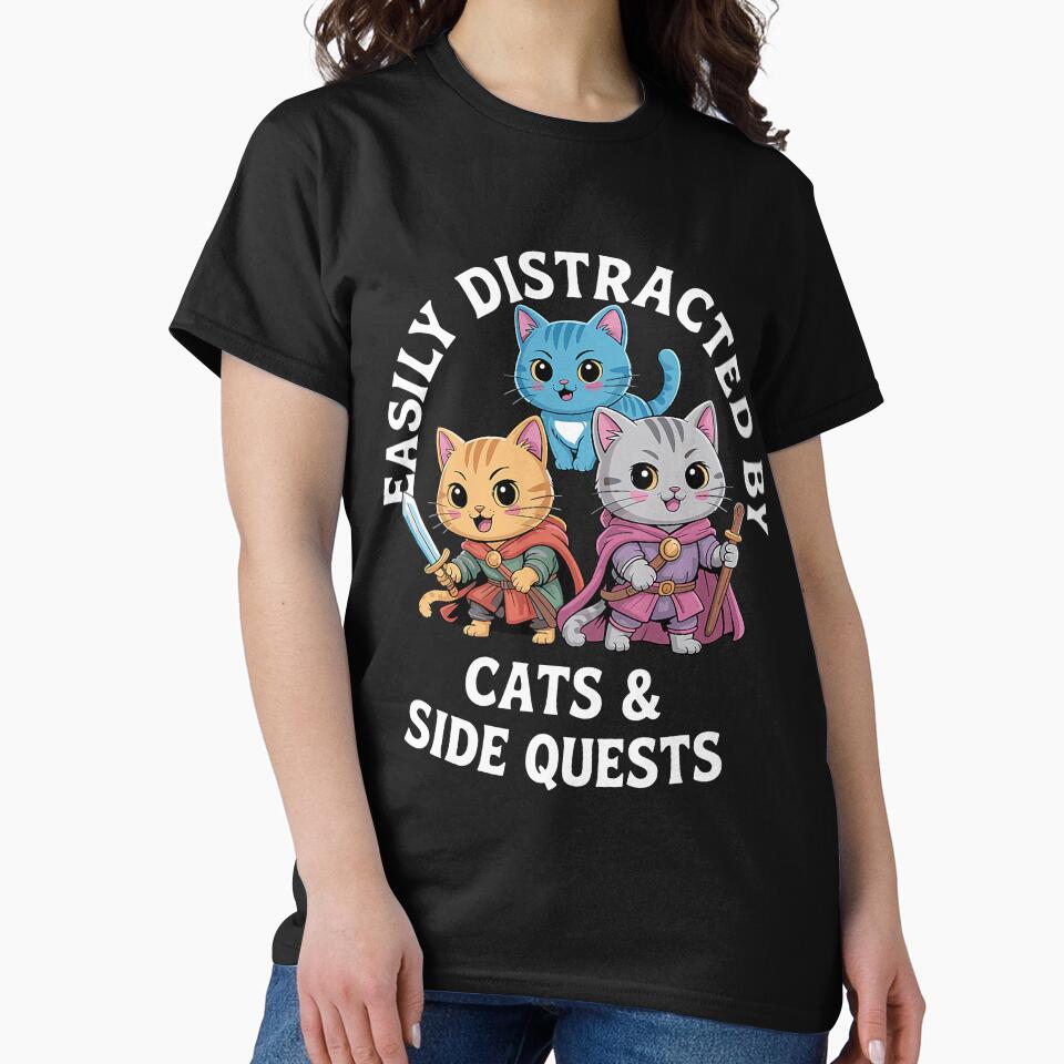 Funny Distracted By Cats And Side Quests by DarylPope