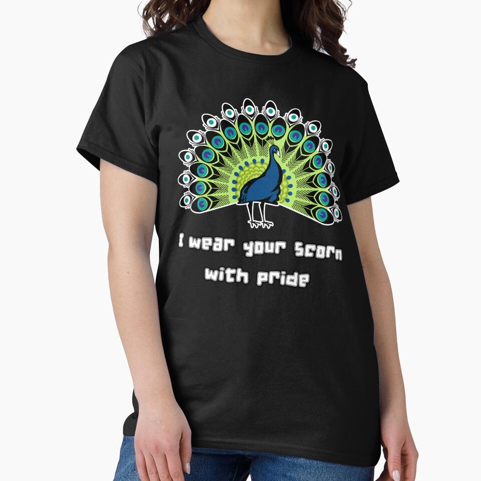 I wear your scorn with pride (peacock) by SolidEarthArt