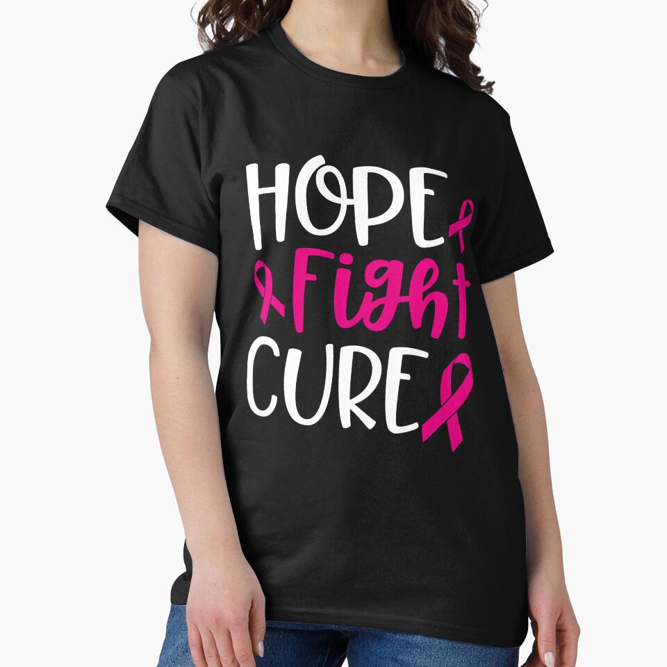 Hope Fight Cure Breast Cancer Awareness T-Shirt by AllStarMerch