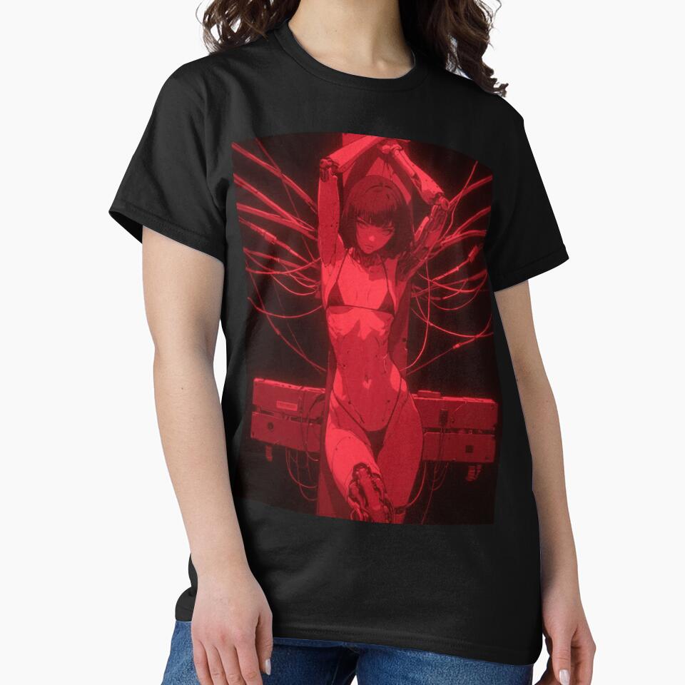 cyberpunk upside down cross anime lady by bootleg chronicles