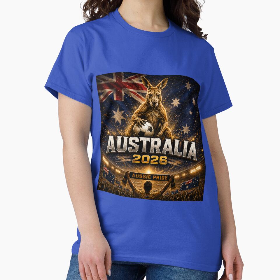 Australia 2026 Football Fan Design | Aussie Pride Kangaroo Soccer Supporter I World Cup Inspired Design by Winetastic-Art